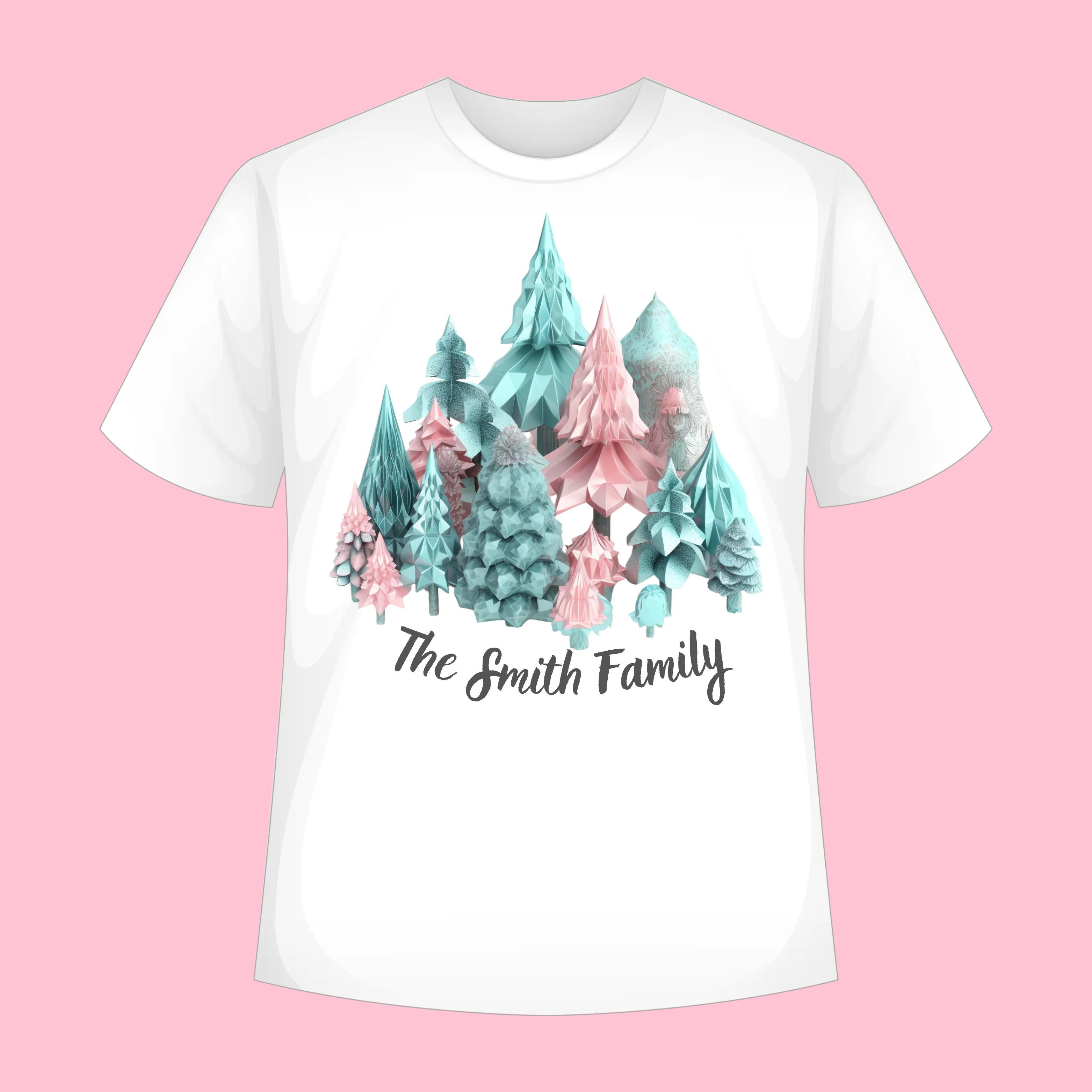 Pastel Christmas Trees Digital Art SETXTREE001