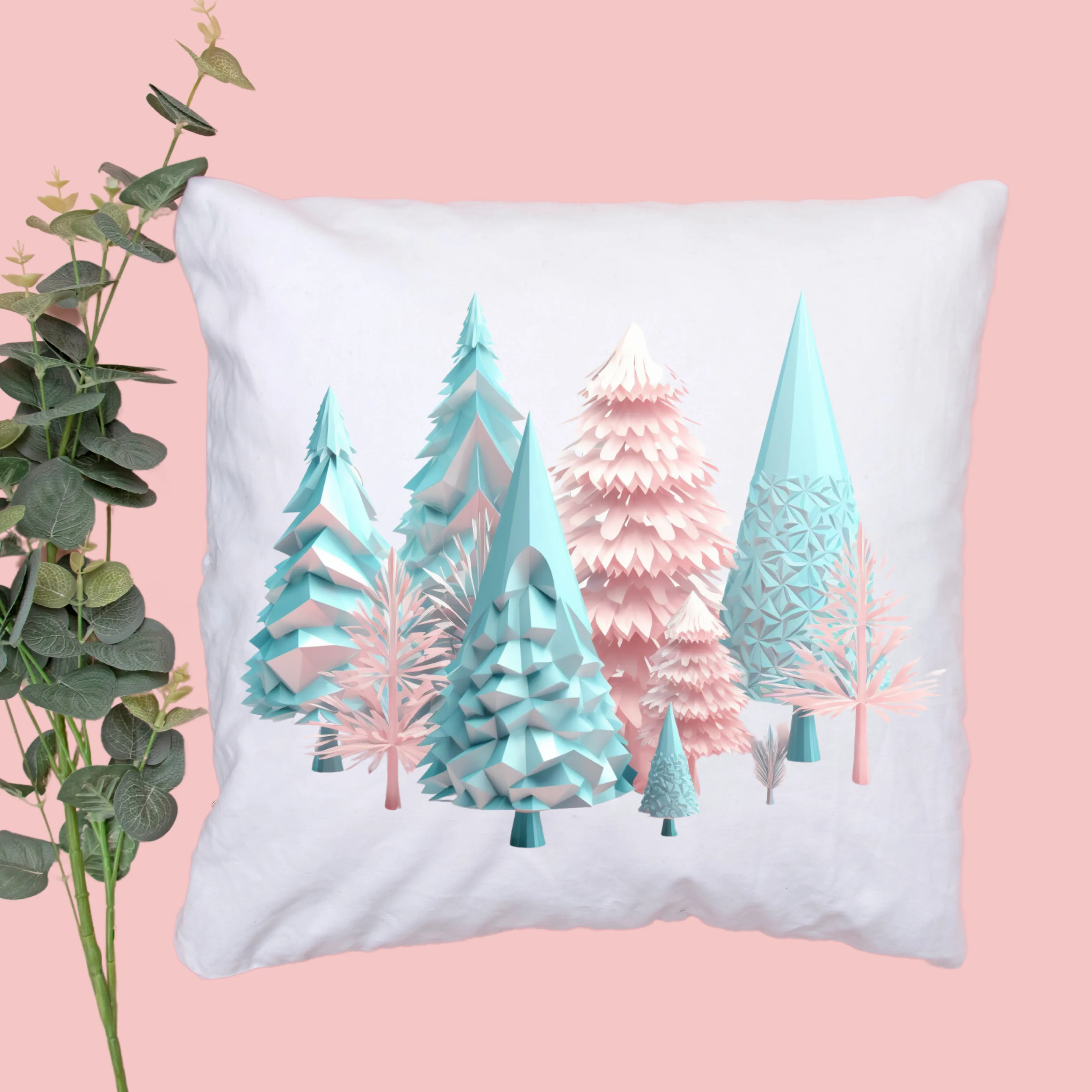 Pastel Christmas Trees Digital Art SETXTREE001