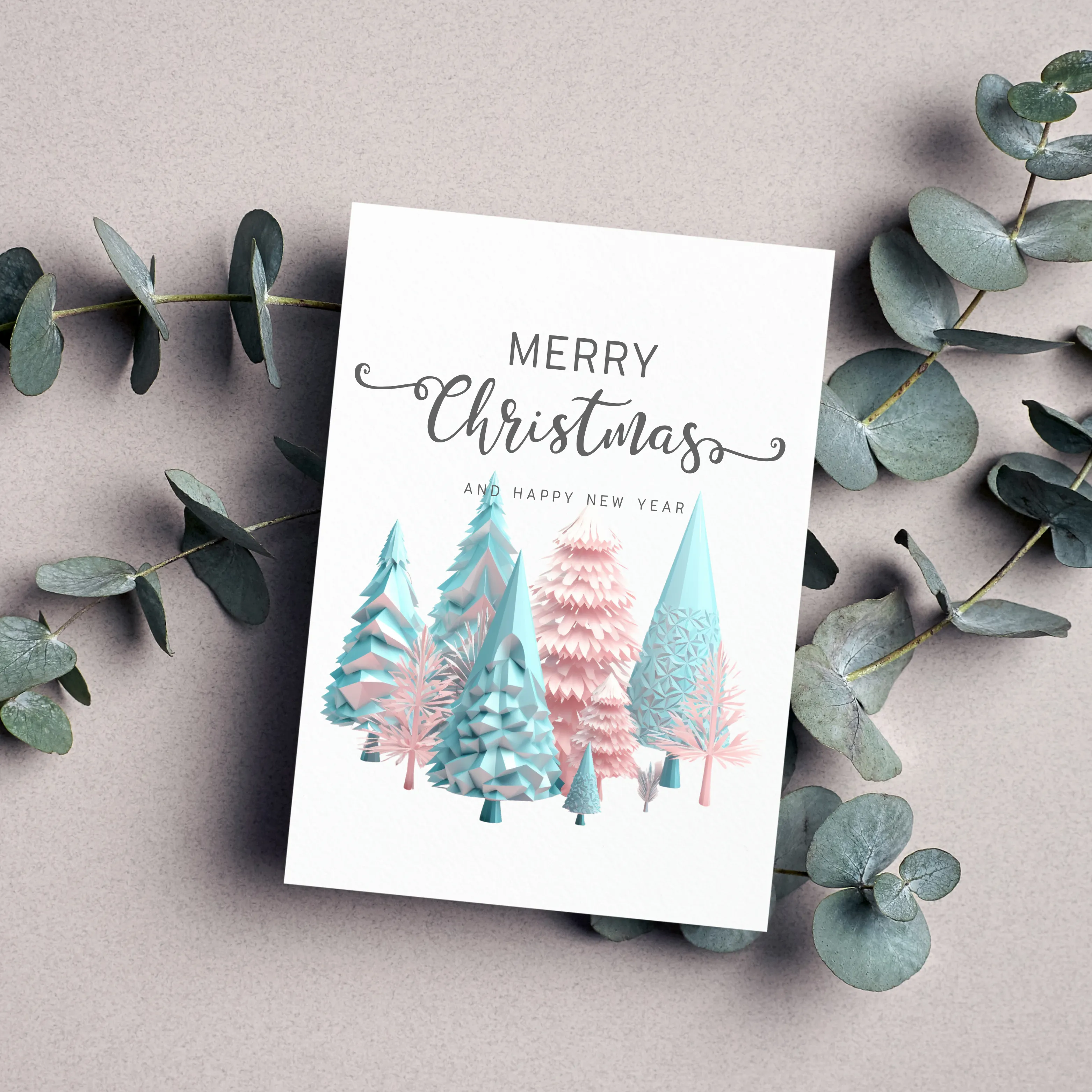 Pastel Christmas Trees Digital Art SETXTREE001