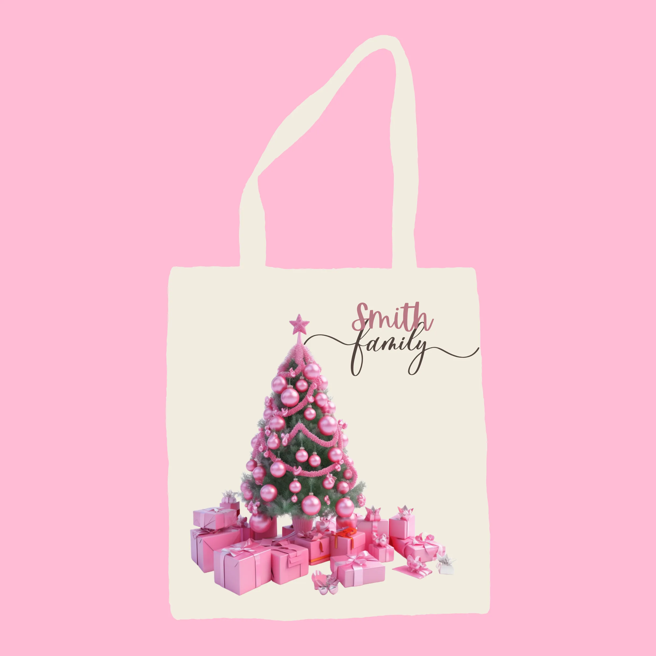 Pink Christmas Trees Digital Art SETXTREE002