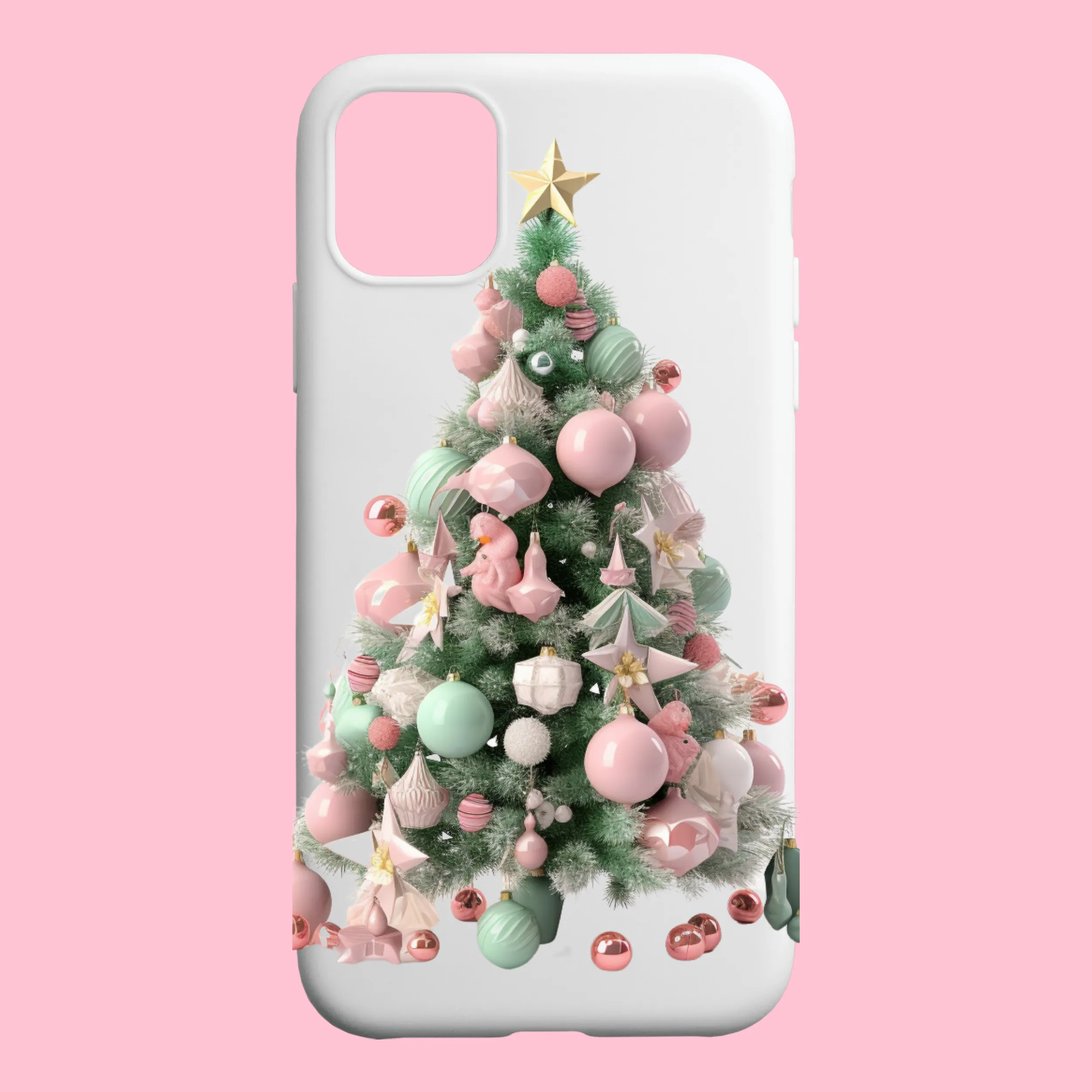 Pink Christmas Trees Digital Art SETXTREE002