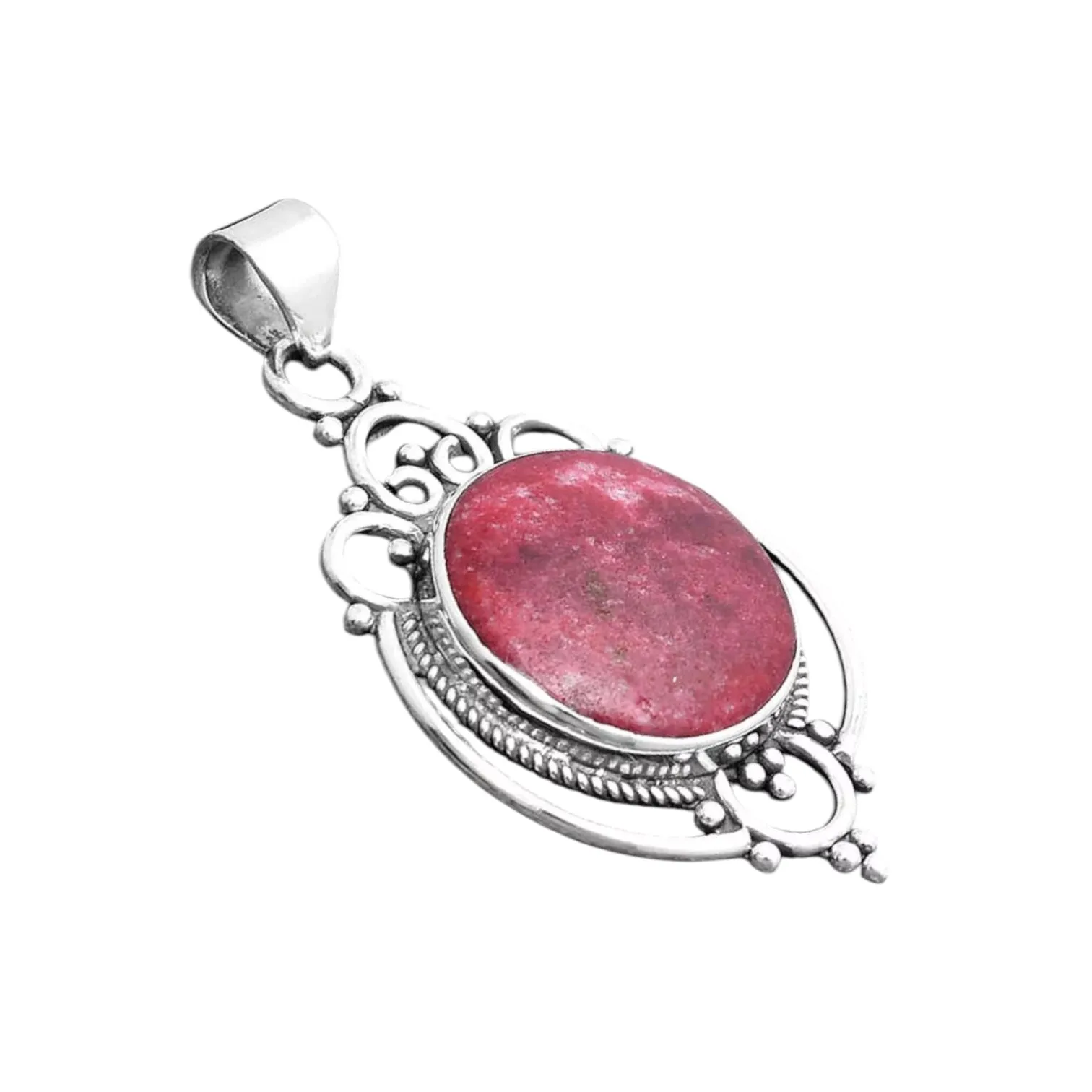 Pink Thulite Solid 925 Sterling Silver Pendant