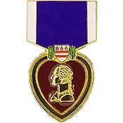 PINS- MEDAL, PURPLE HEART (1-3/16")