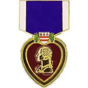 PINS- MEDAL, PURPLE HEART (1-3/16")