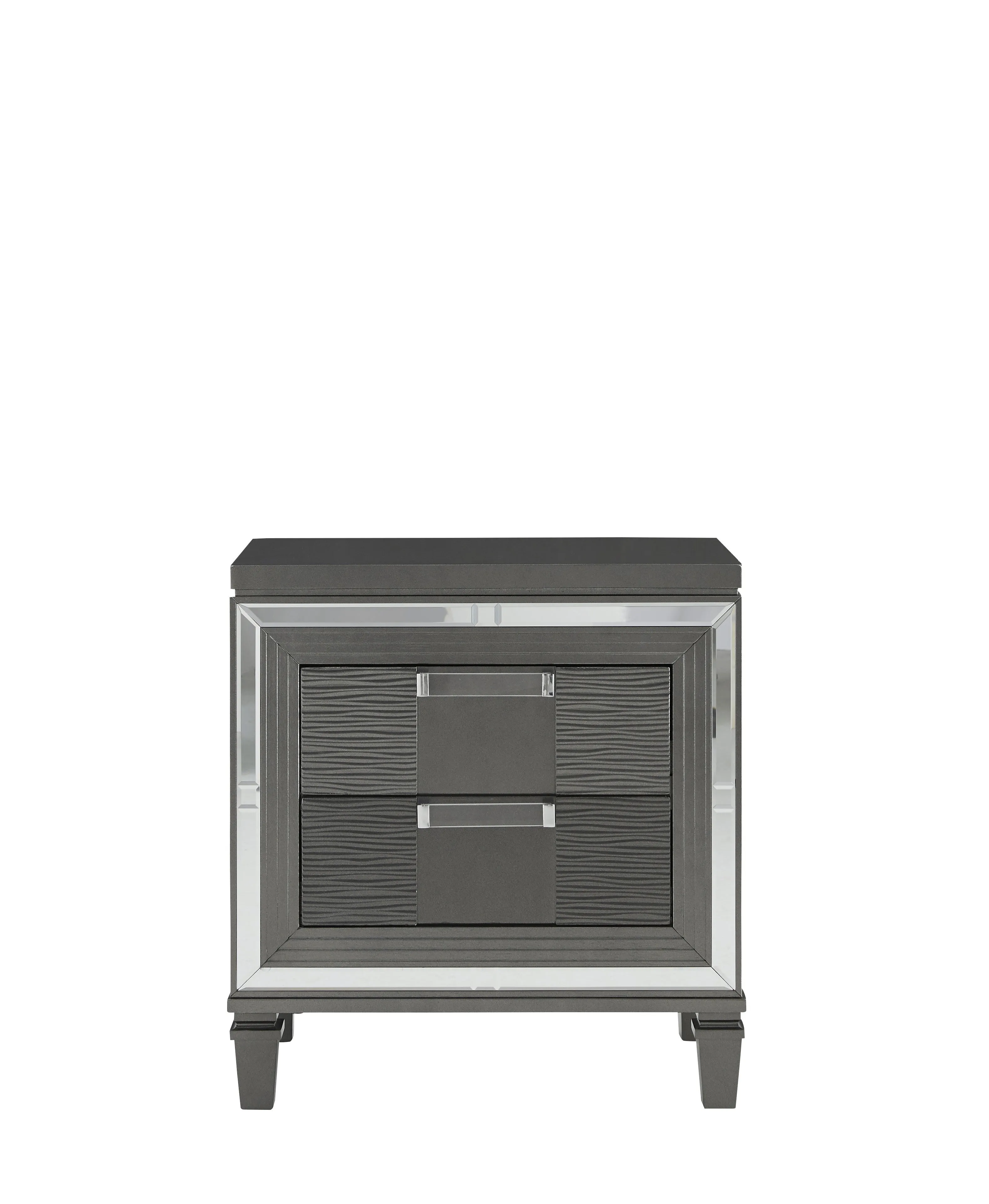 Pisa Metallic Grey Nightstand