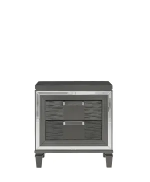 Pisa Metallic Grey Nightstand