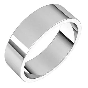 Platinum 6 mm Flat Band Size 12