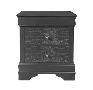 Pompei Metallic Grey Nightstand