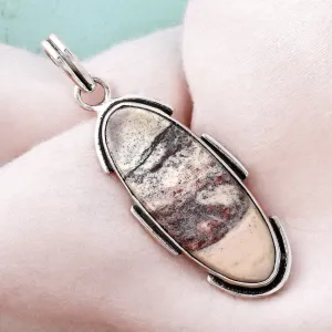 Porcelain Jasper Solid 925 Sterling Silver Pendant