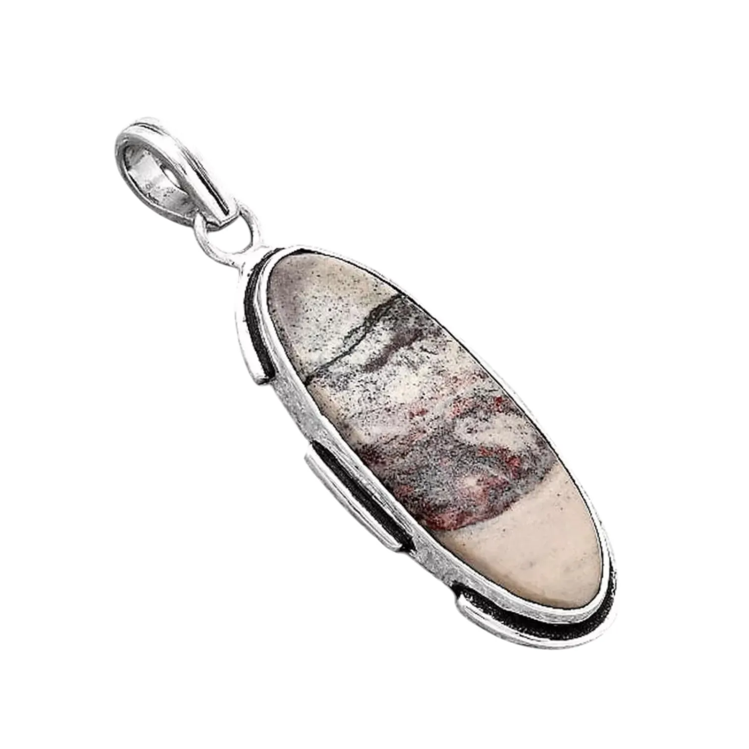 Porcelain Jasper Solid 925 Sterling Silver Pendant
