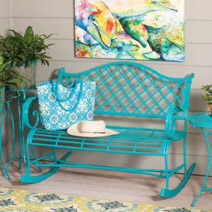 Powder Coat Indoor / Outdoor Turq Metal Rocker,8mb006