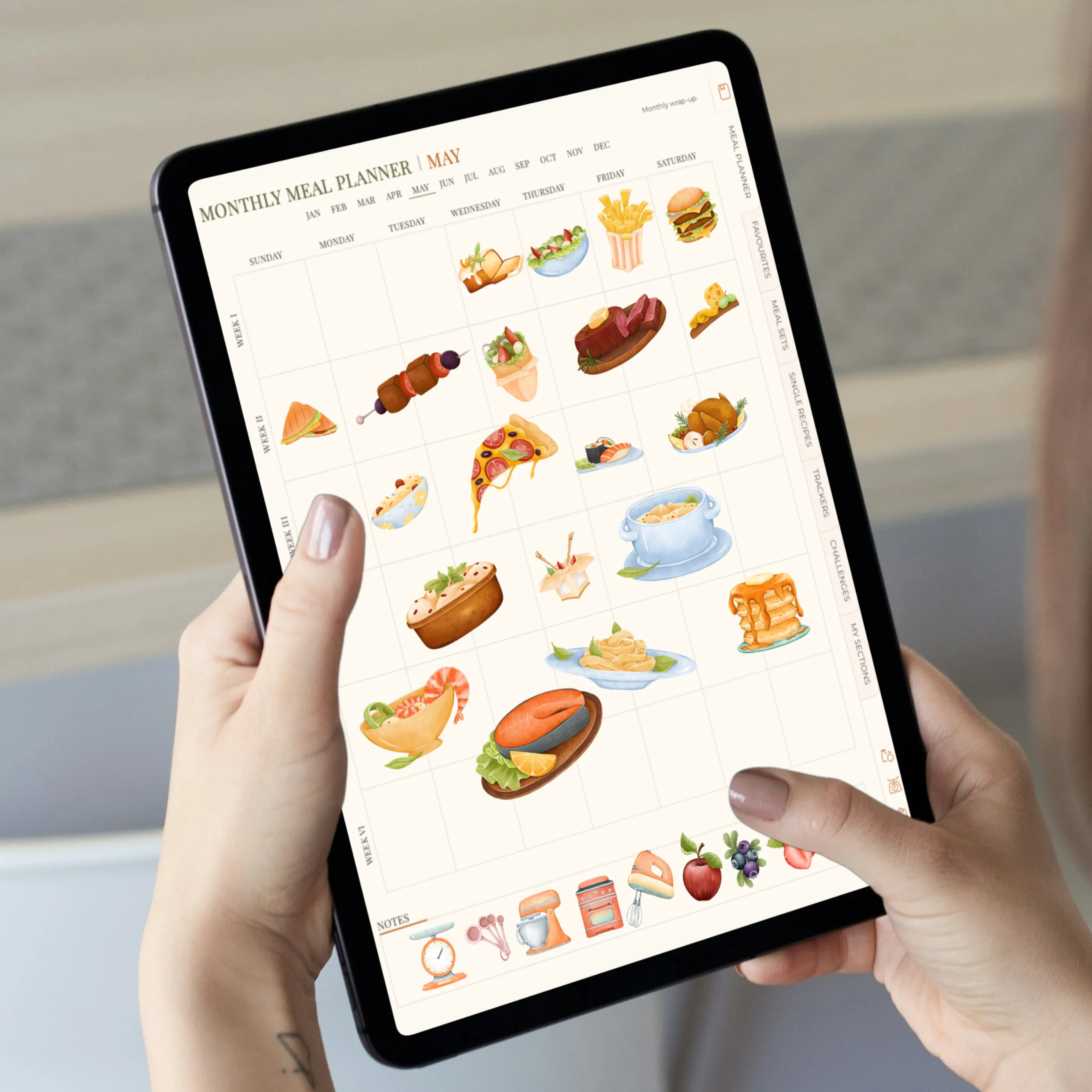 Premium Digital Meal Planner & Recipe Book (Store 1000  Recipes)
