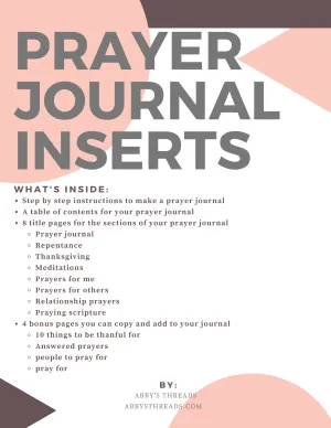 Printable Prayer Journal Inserts