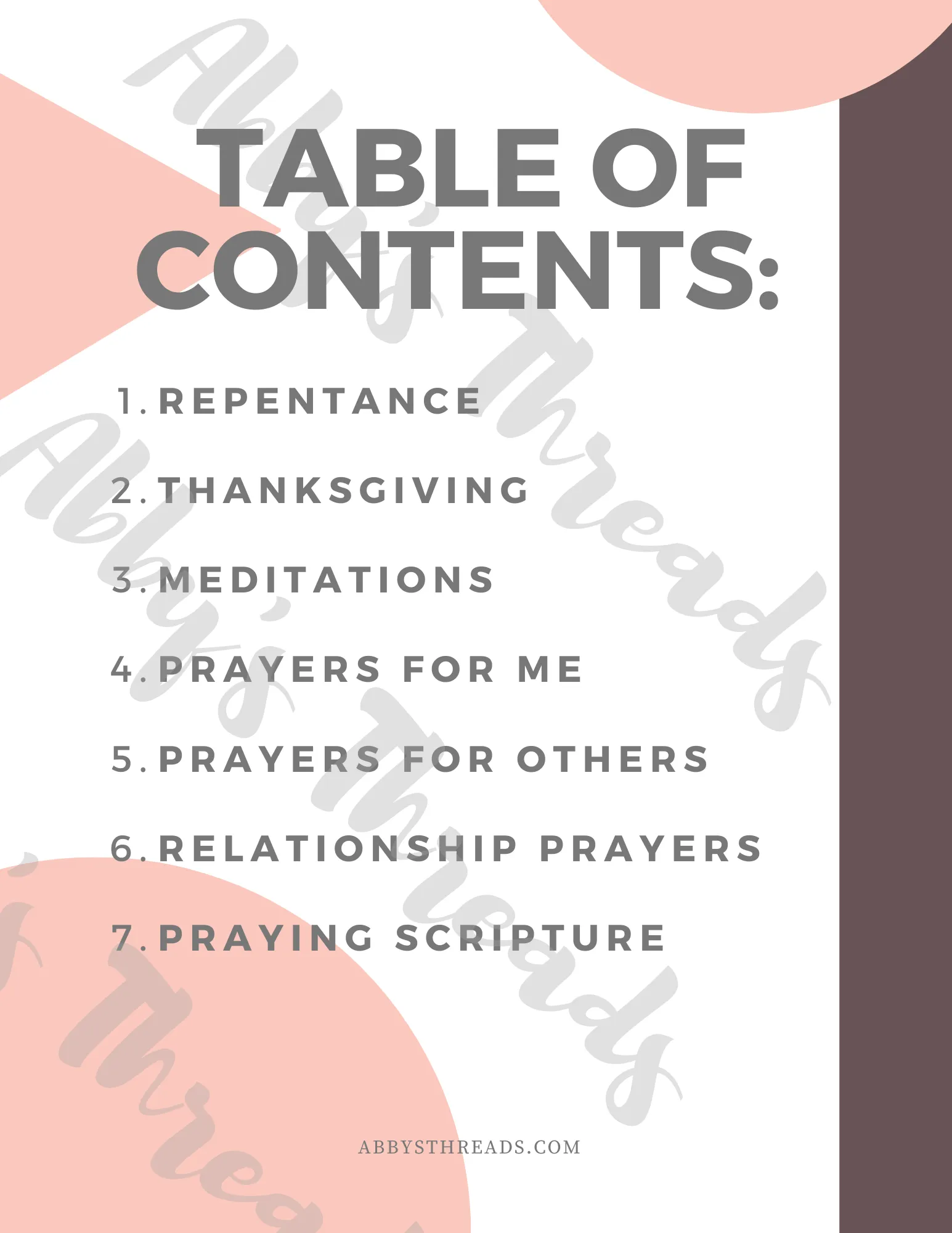 Printable Prayer Journal Inserts