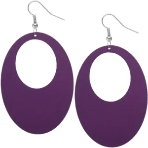 Purple Gigantic Oval Cutout Earrings