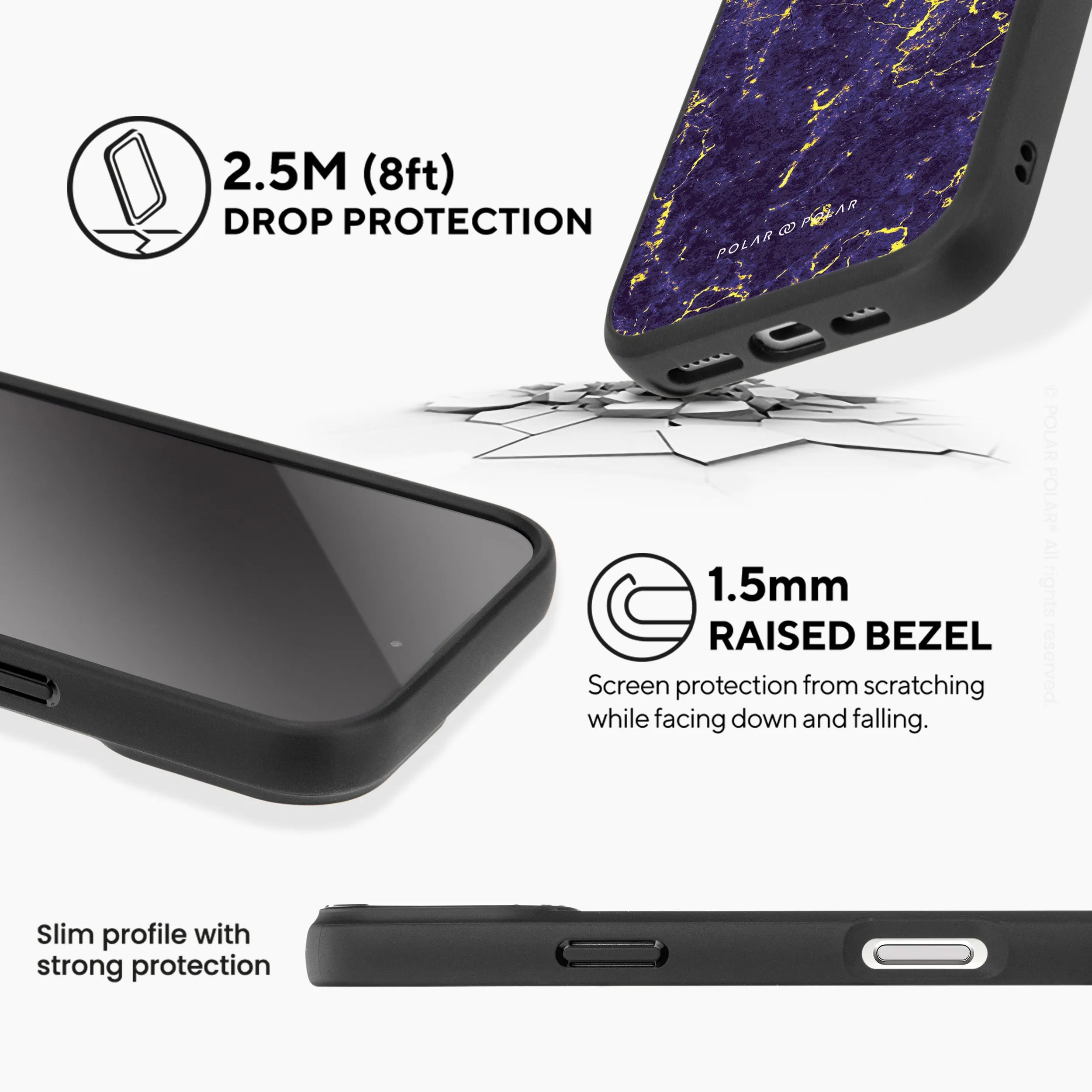 Purple Night - iPhone 16 Pro Max Frosted Black Bumper MagSafe Case