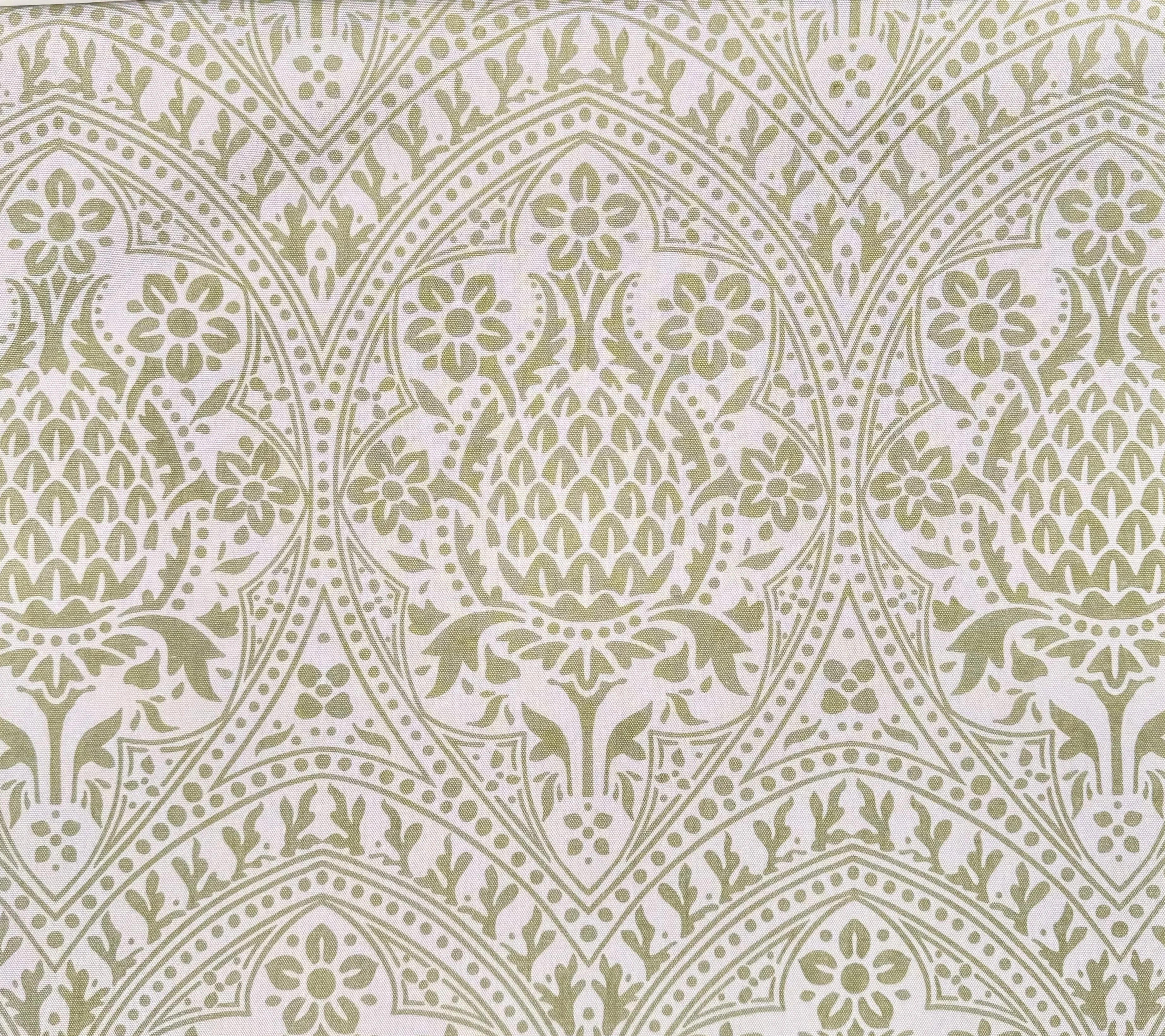 Quadrille Fabric: Pina - Custom French Green on Off White Suncloth (OUTDOOR)