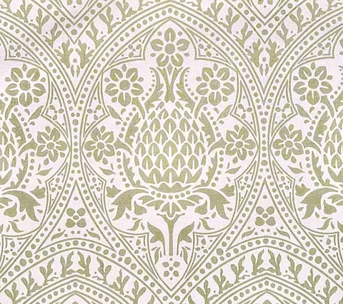 Quadrille Fabric: Pina - Custom French Green on Off White Suncloth (OUTDOOR)