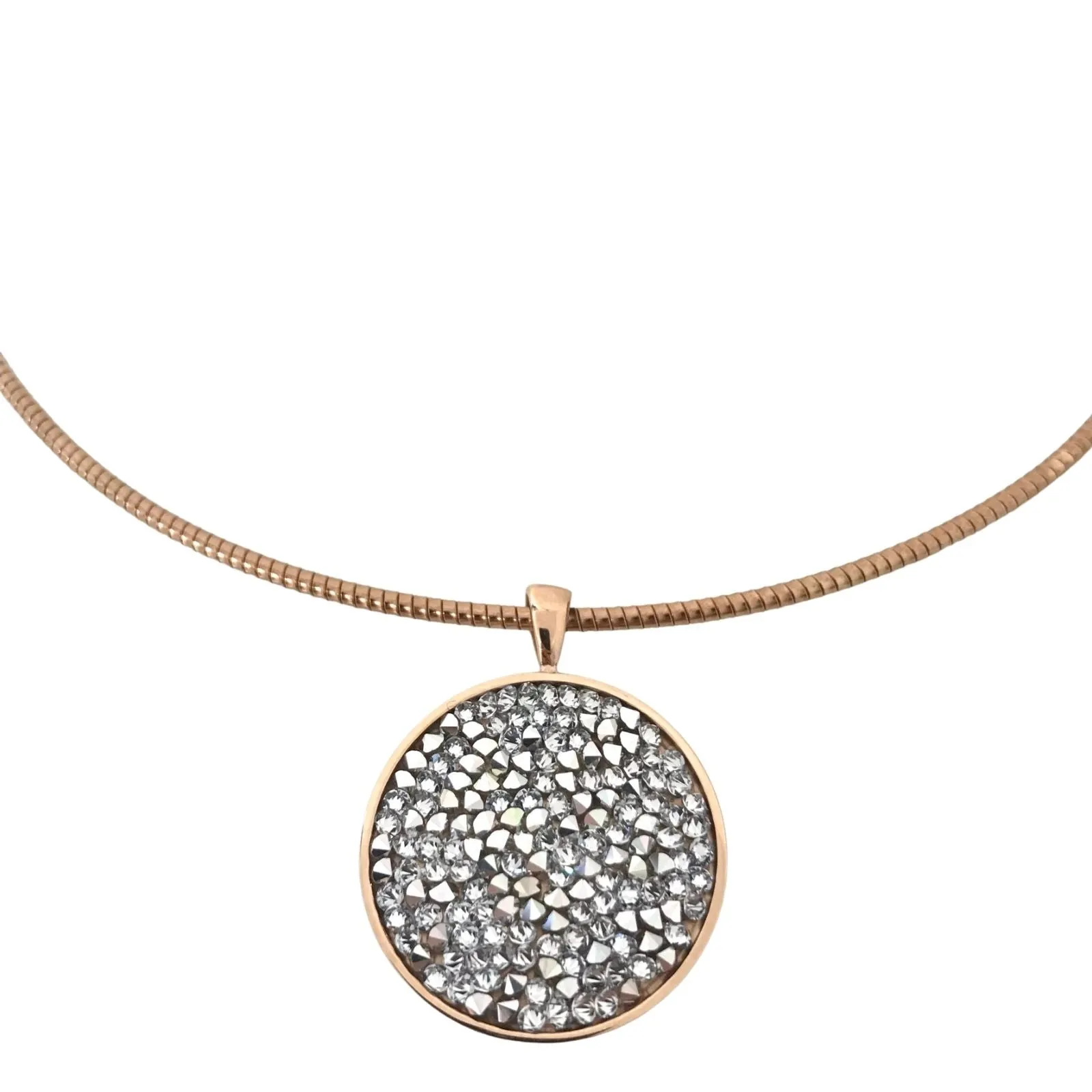 Qudo Tirano Pendant & Rose Gold Barona Collar - Comet Argent Light