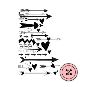 Quilted Hearts Arrows Cut File