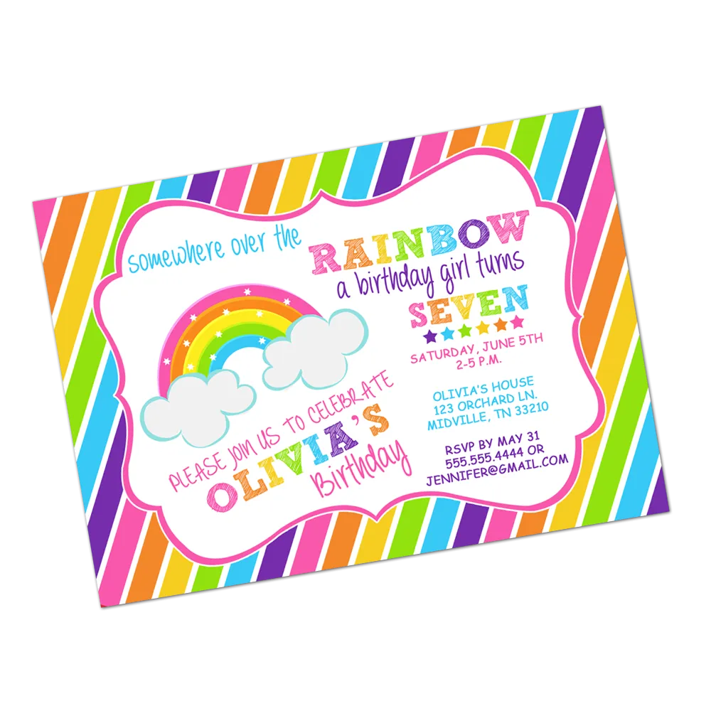 Rainbow Magic Brights Digital Birthday Invitation