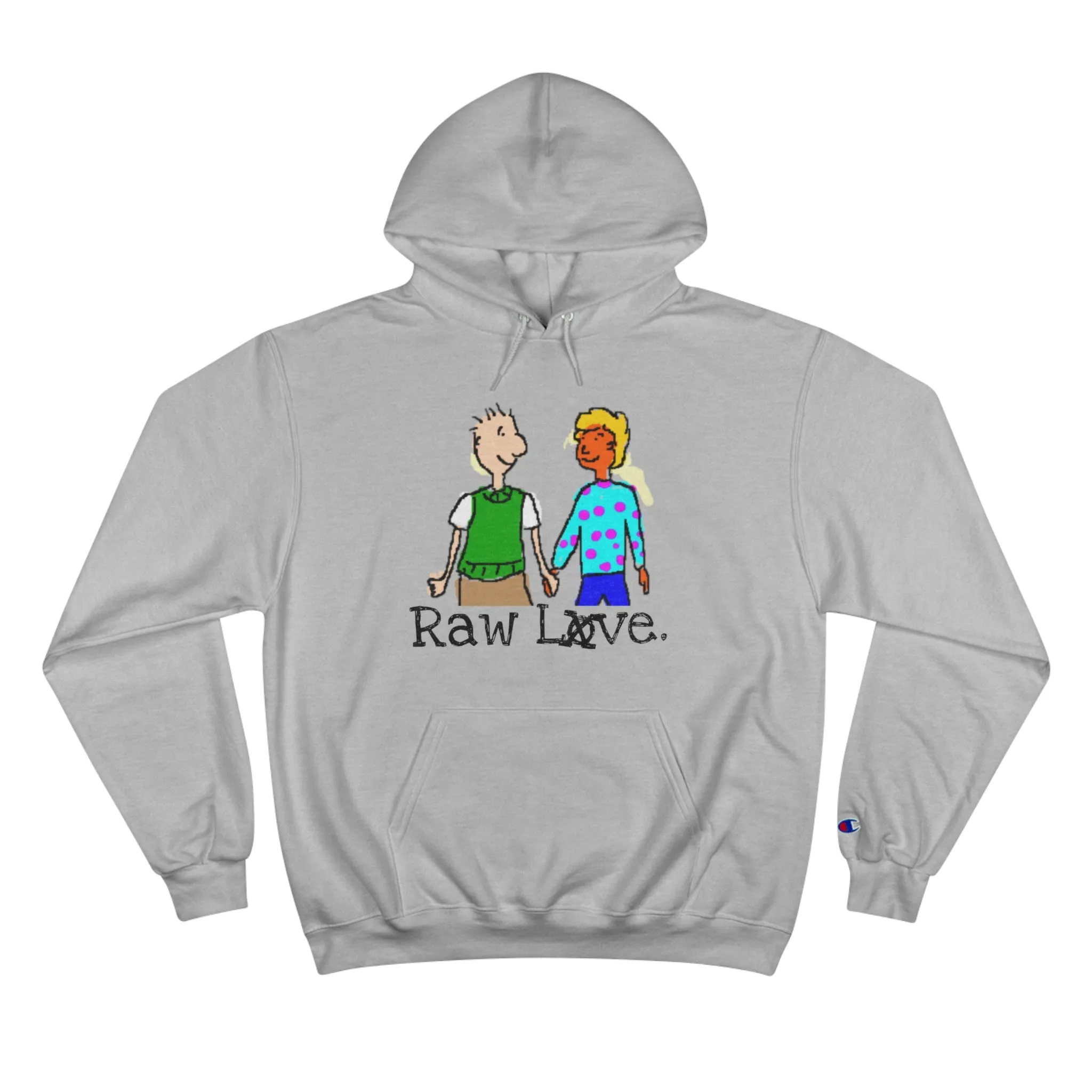 raw sushi "RAW LOVE" Champion Hoodie light grey