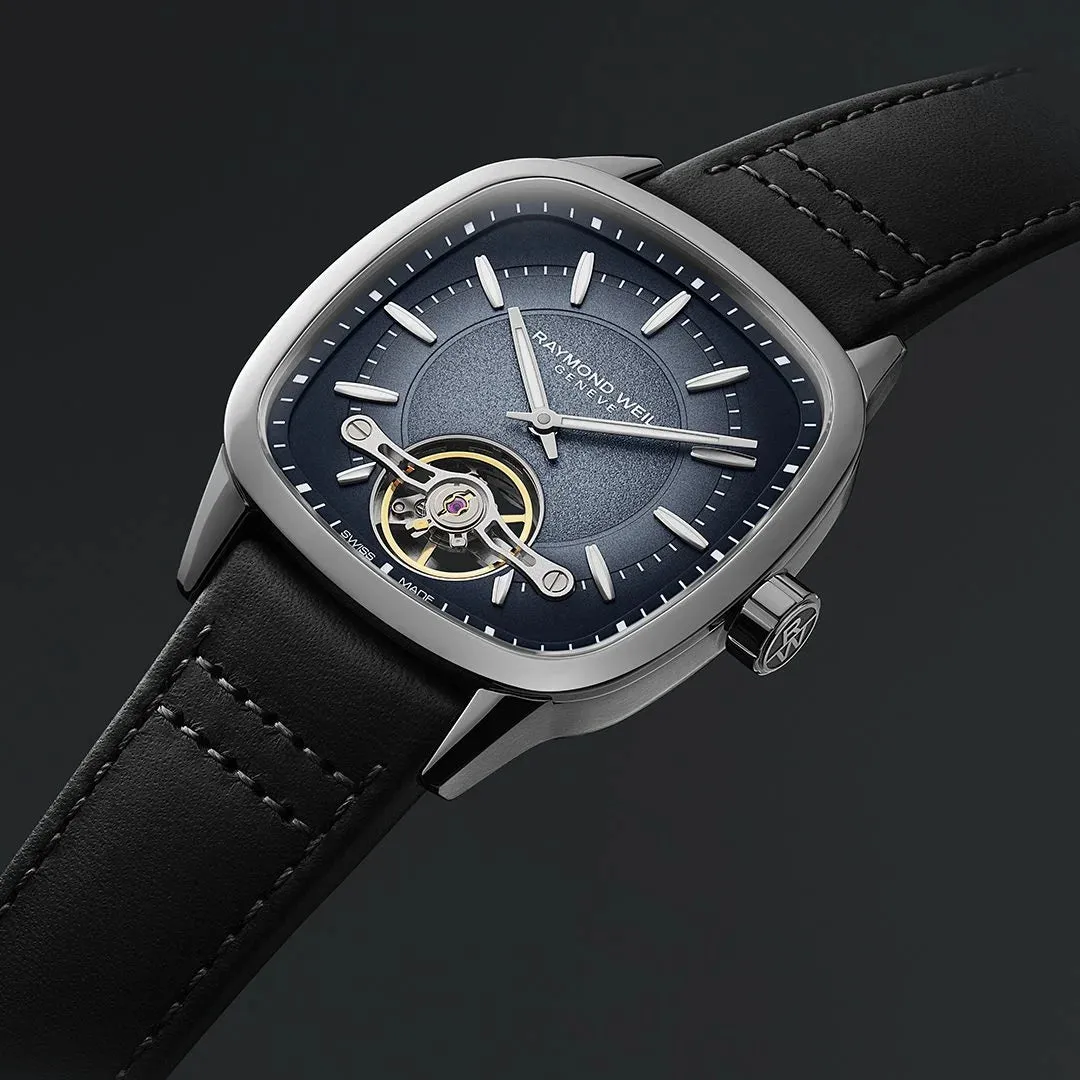 Raymond Weil Freelancer Calibre RW1212 Men’s Automatic Black Leather Strap Watch  40 X 40mm