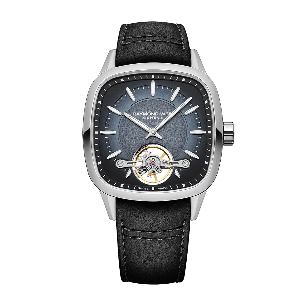Raymond Weil Freelancer Calibre RW1212 Men’s Automatic Black Leather Strap Watch  40 X 40mm