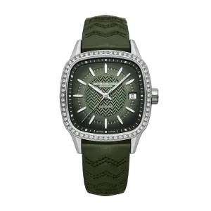Raymond Weil Freelancer Ladies Automatic Green Dial Leather Watch 34.5 X 34.5mm