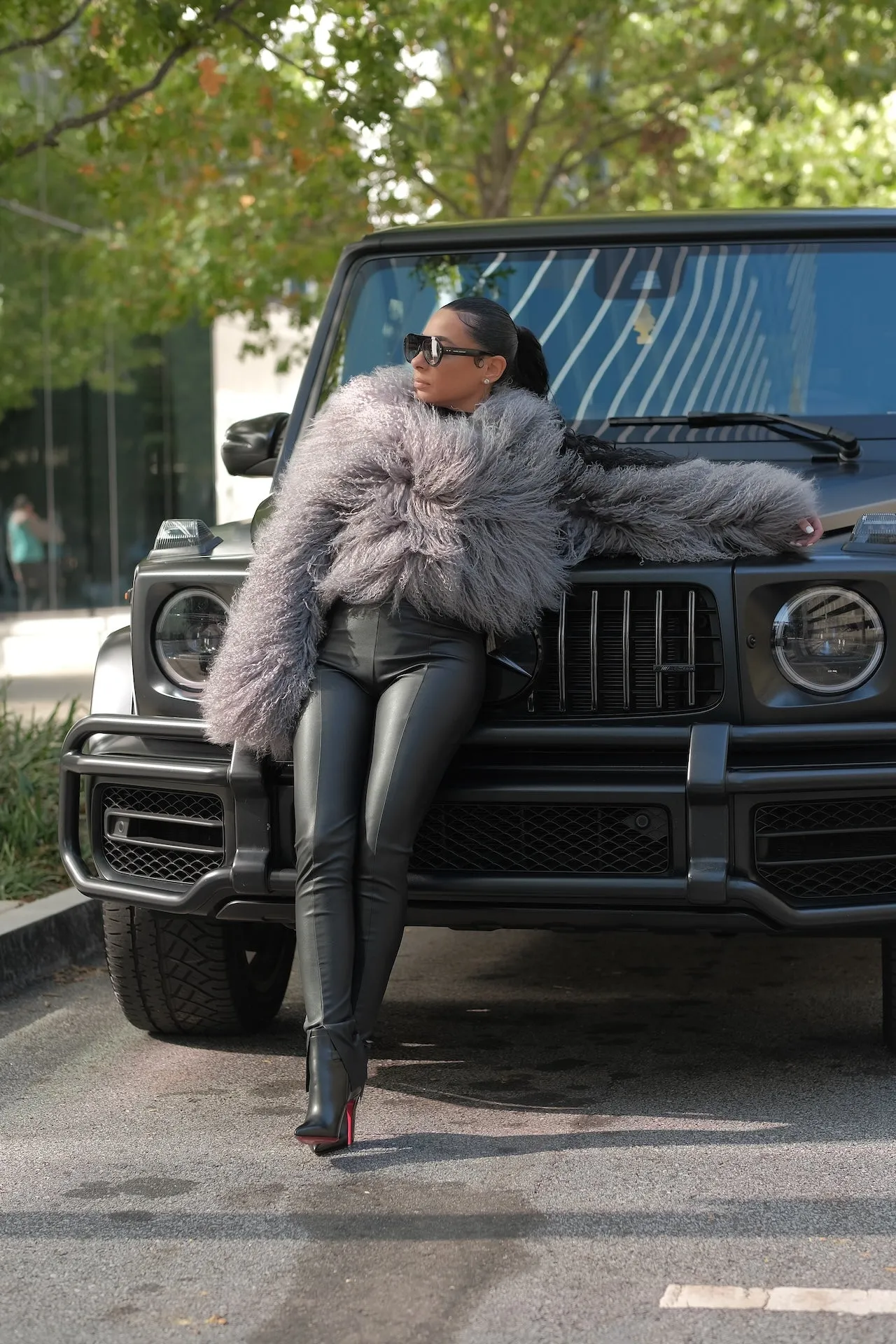 RICH BI$H MONGOLIAN COAT - GREY