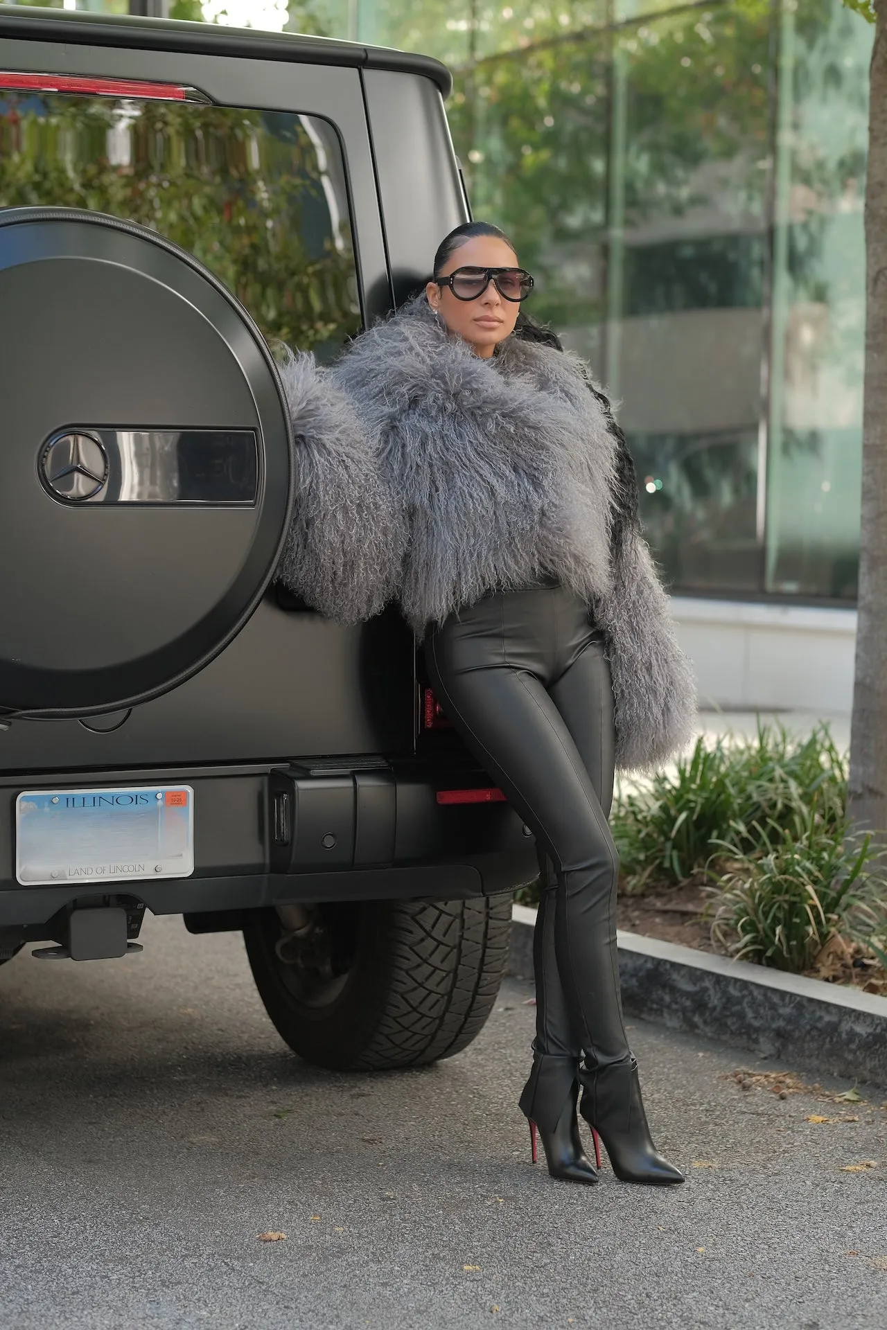RICH BI$H MONGOLIAN COAT - GREY