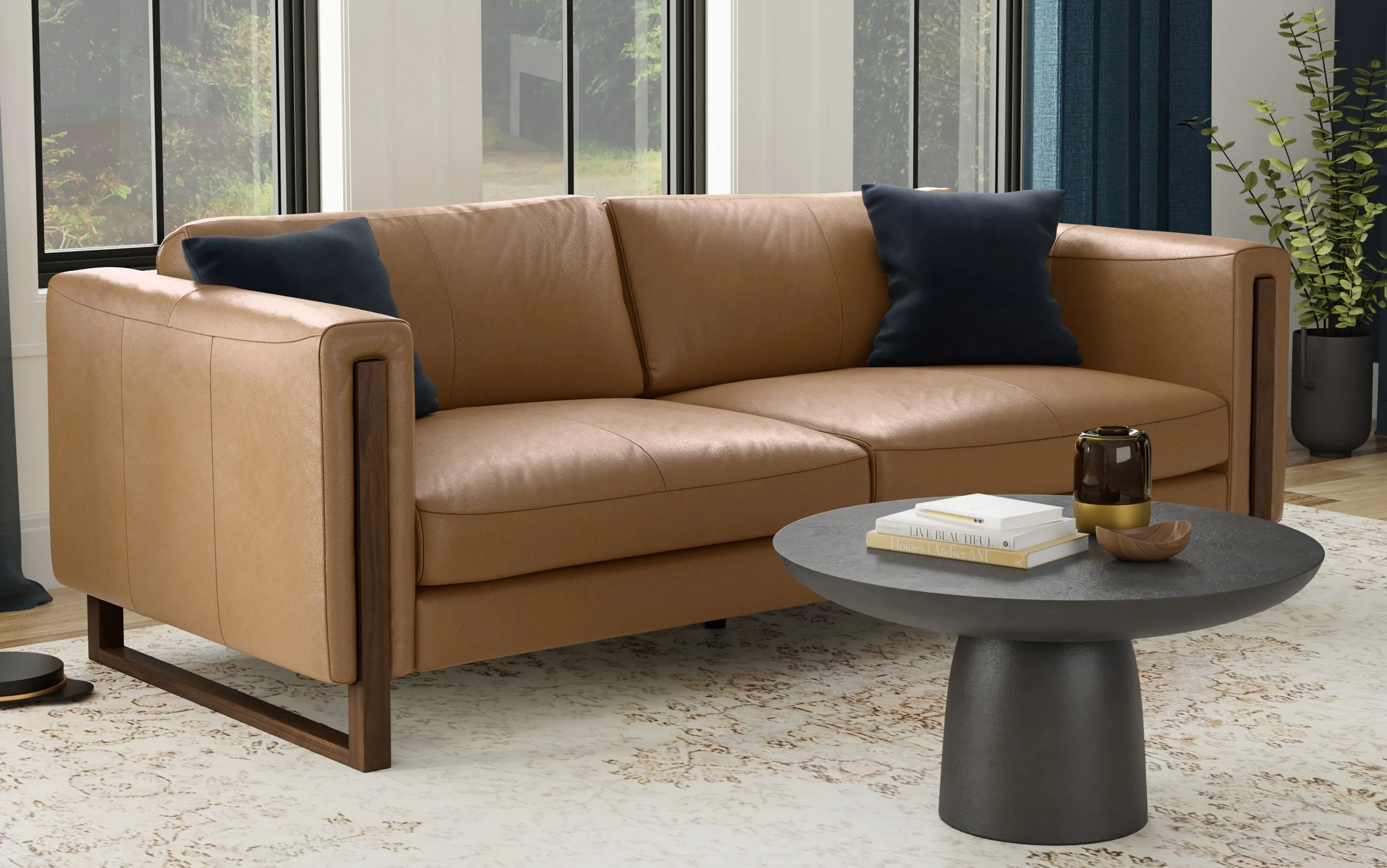 Richard 83 inch Sofa in Genuine Leather