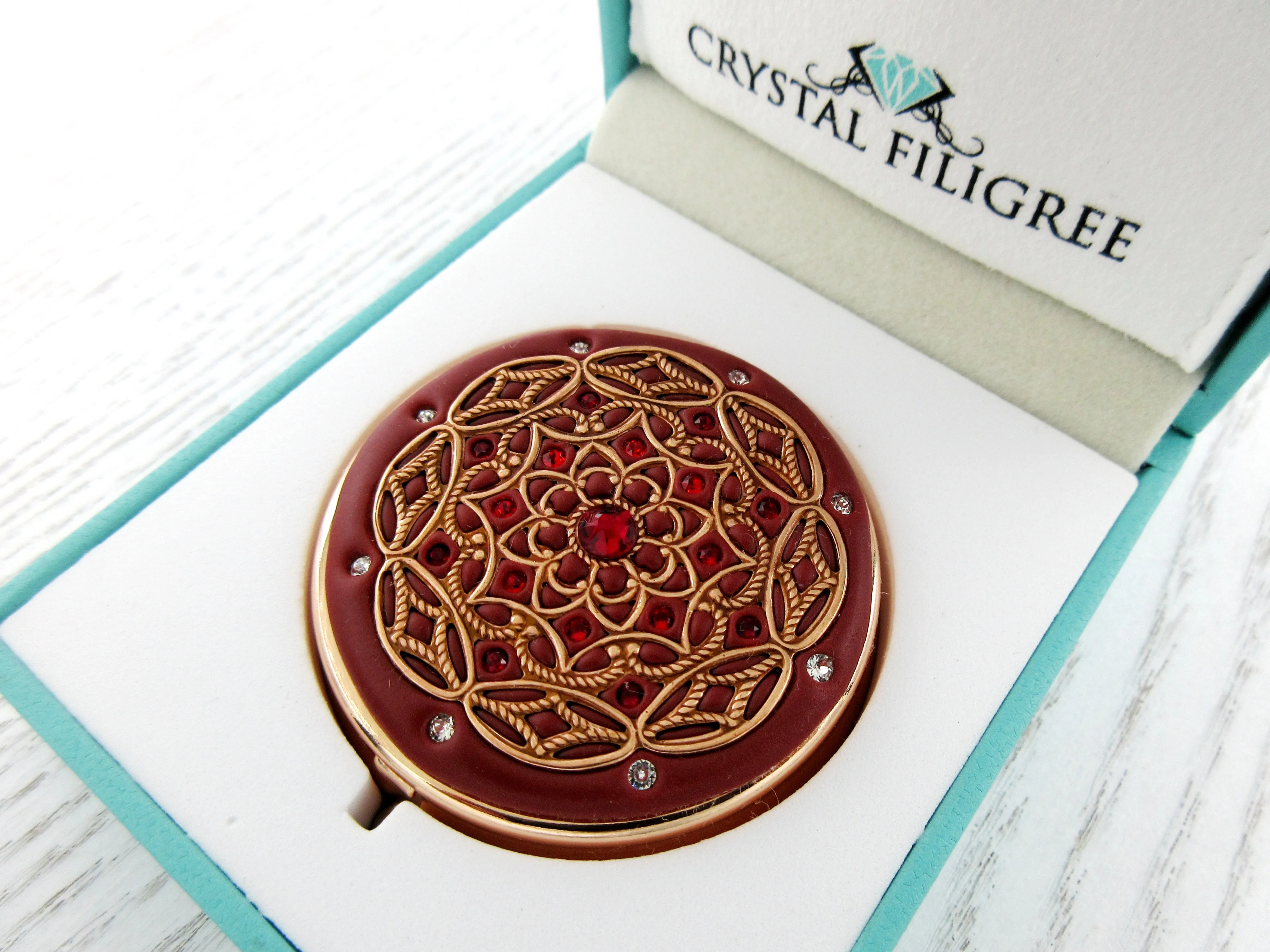 Rose Gold Centerstone Pill Box