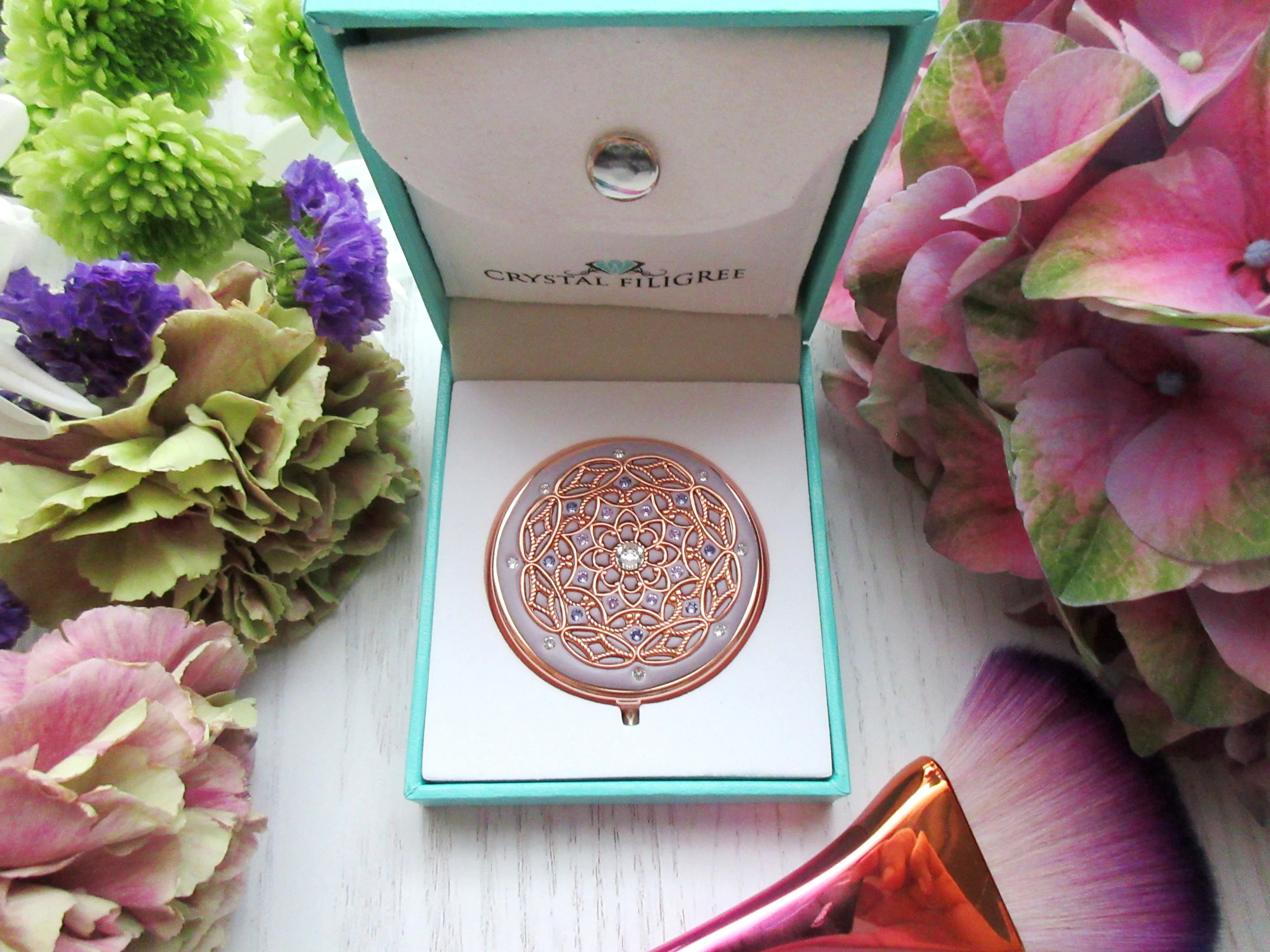 Rose Gold Centerstone Pill Box
