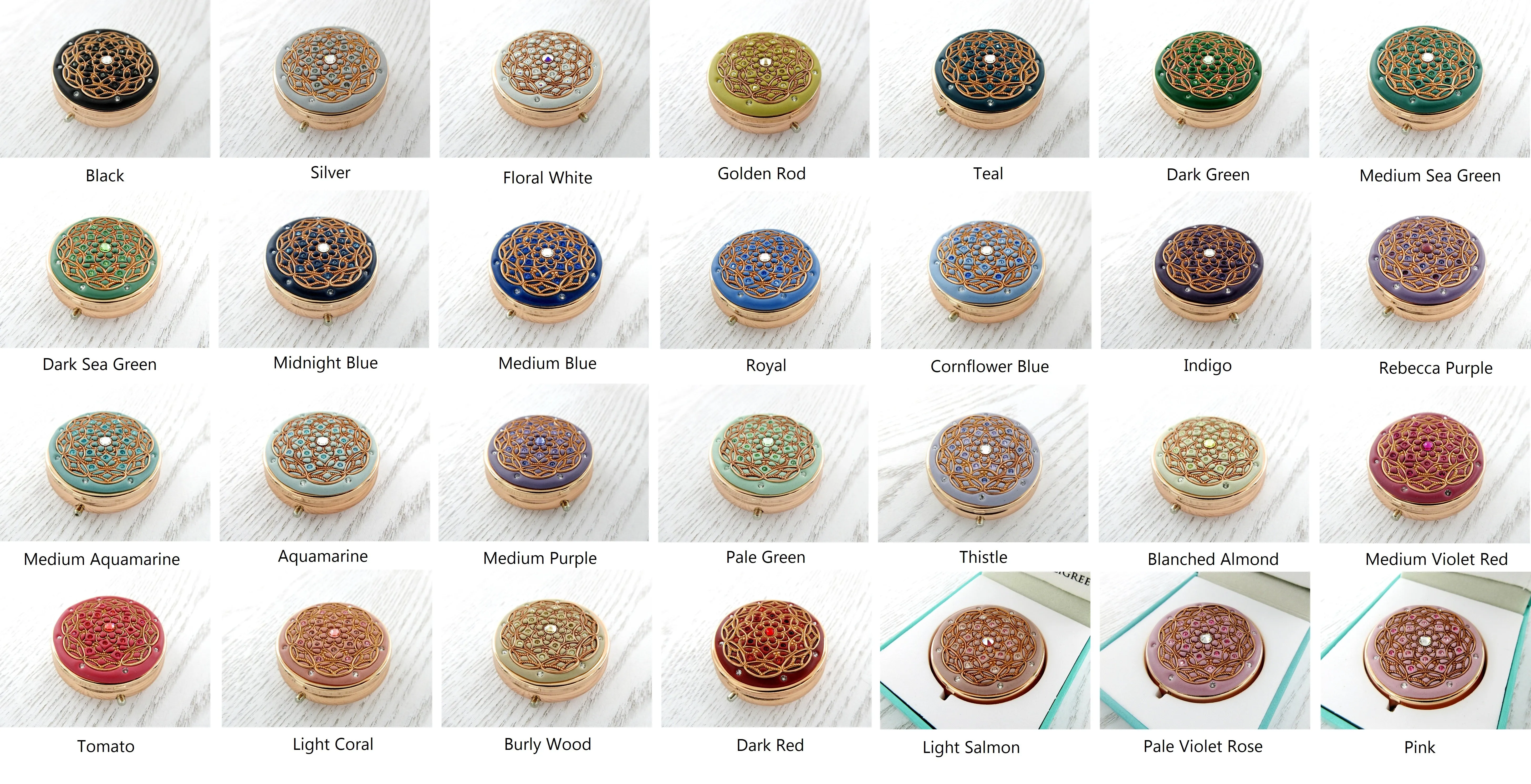 Rose Gold Centerstone Pill Box