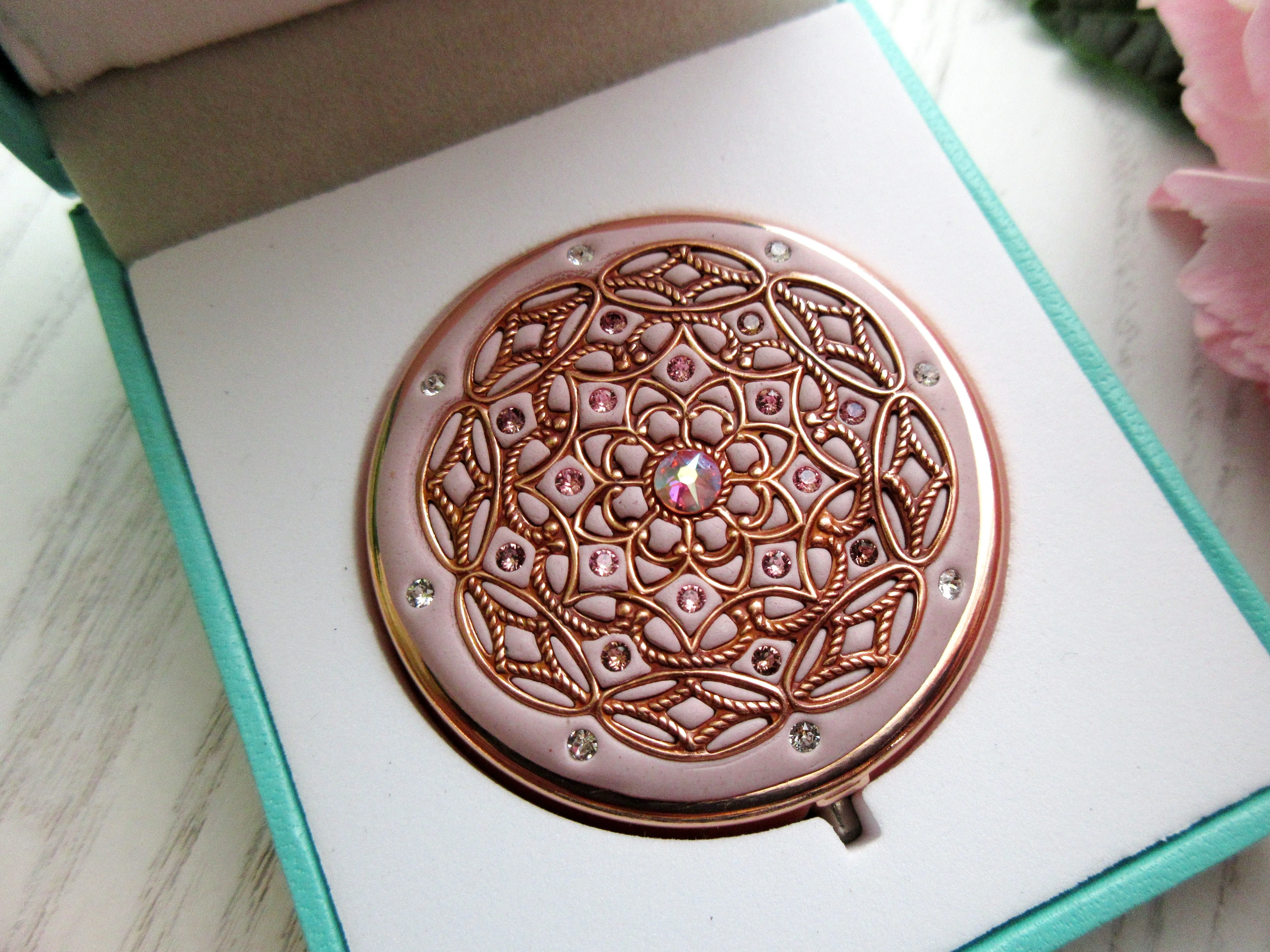 Rose Gold Centerstone Pill Box