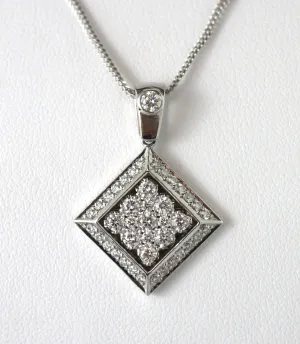 Round Diamond & White Gold Pendant