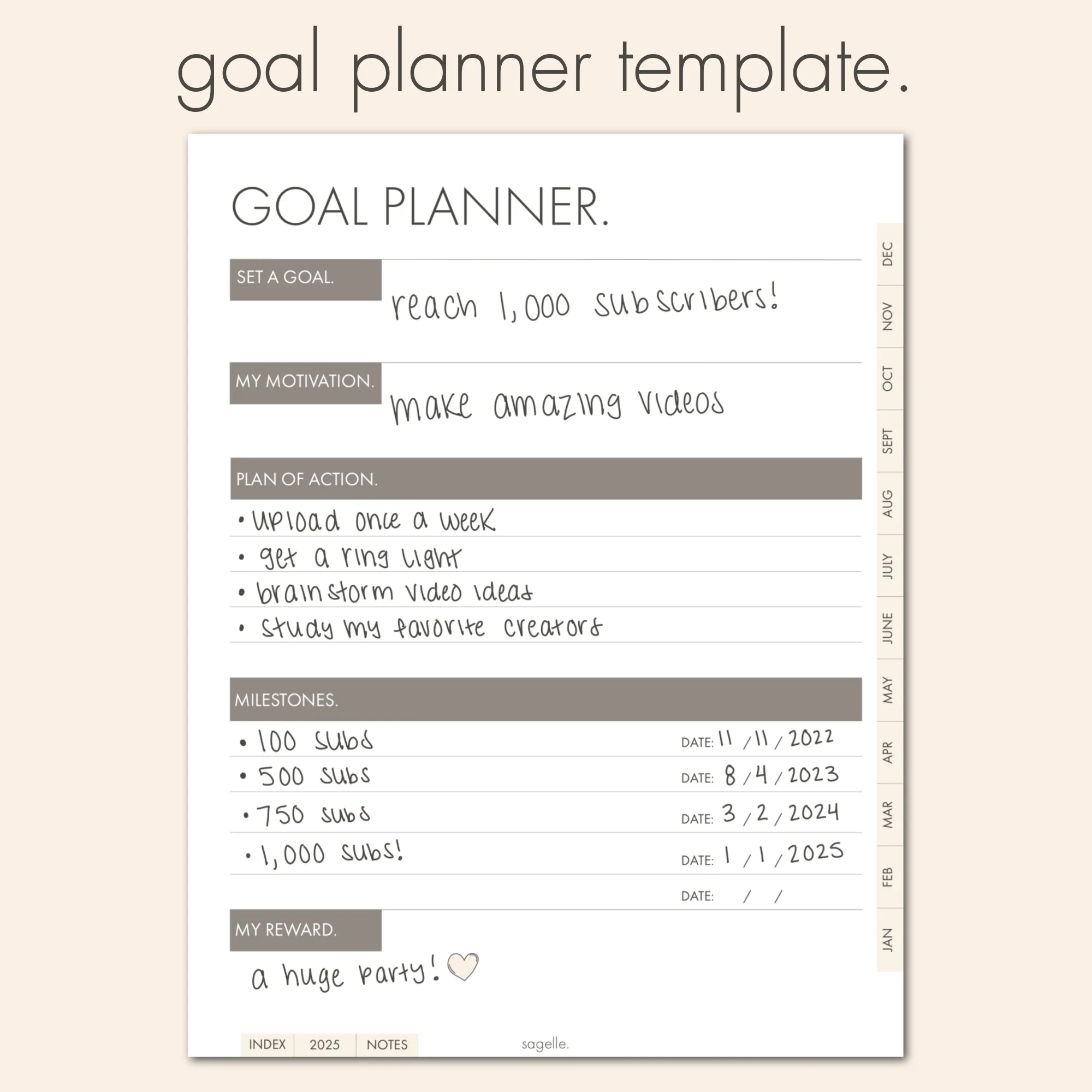 sagelle planner 2025.