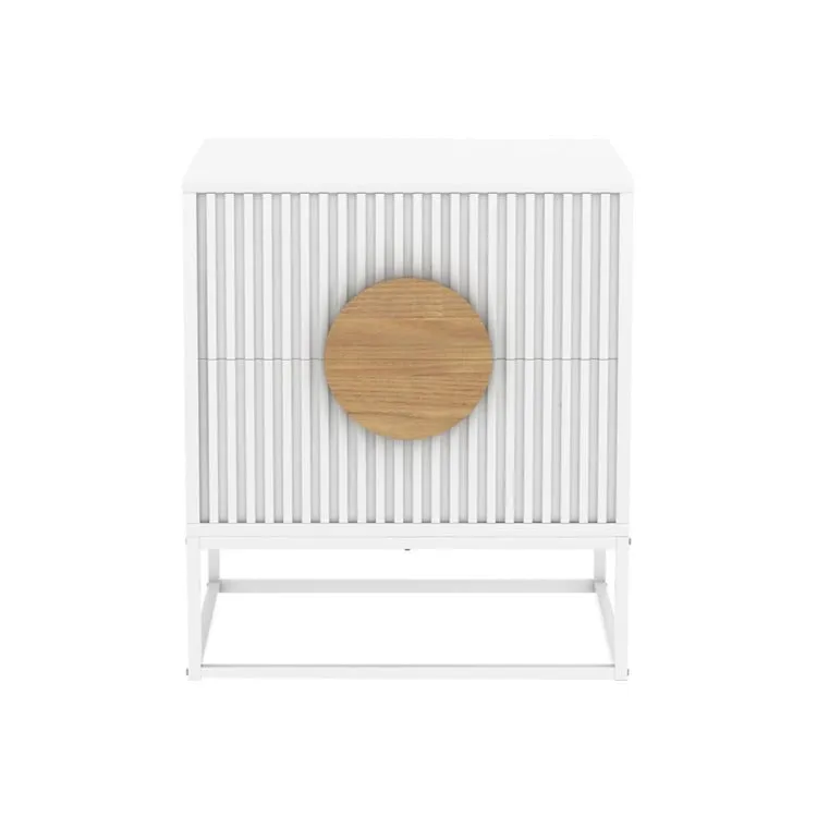 SARANTINO SILVIA BEDSIDE TABLE WITH 2 DRAWERS - WHITE