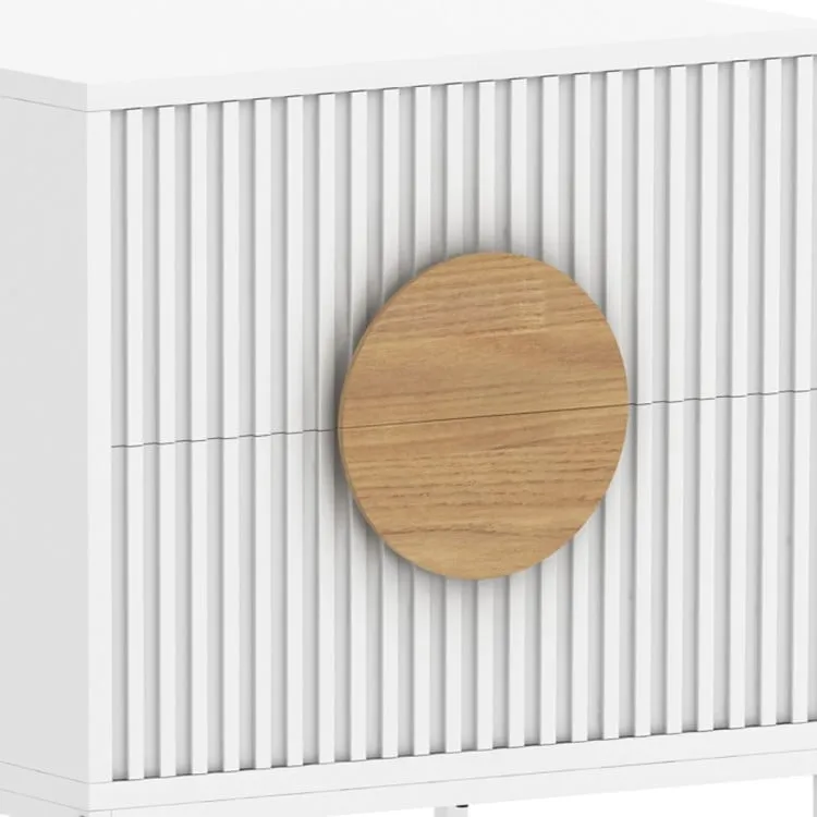 SARANTINO SILVIA BEDSIDE TABLE WITH 2 DRAWERS - WHITE
