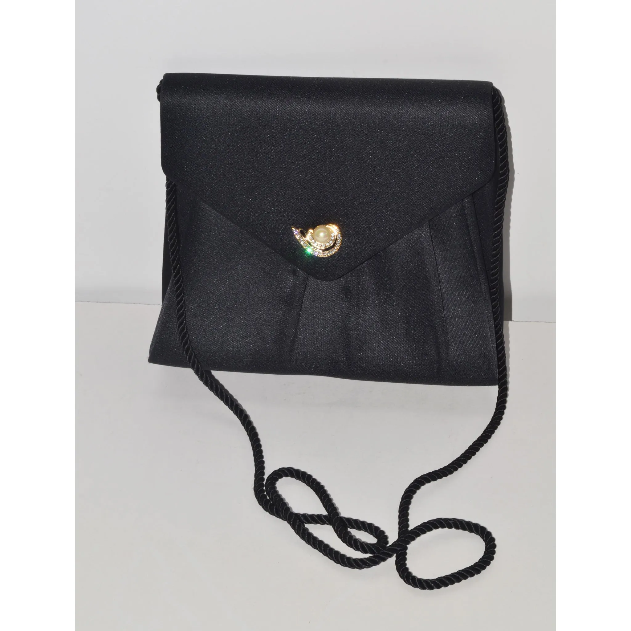 Satin Jeweled Evening Purse By Delill
