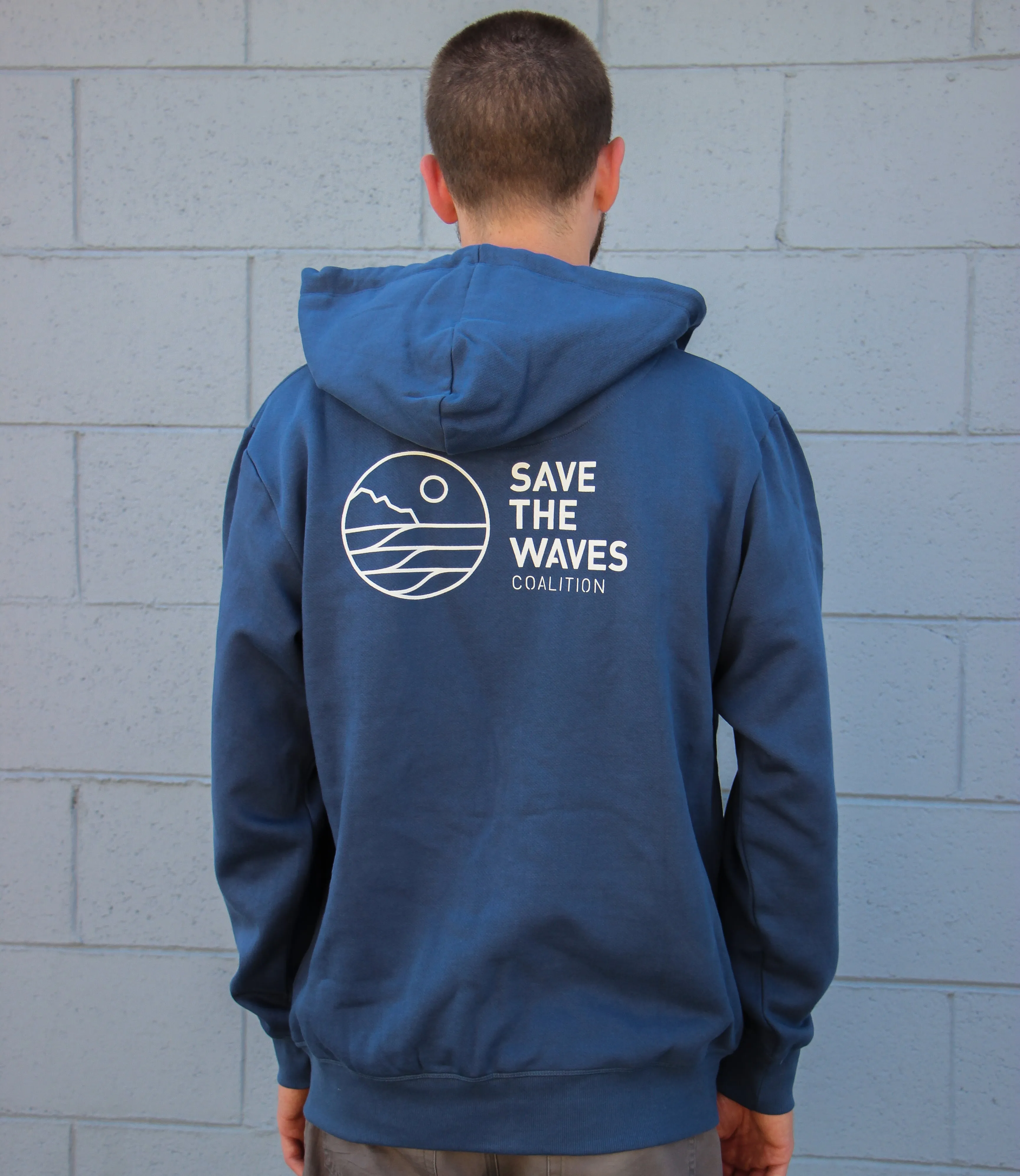 Save The Waves Unisex Zip Navy Hoodie
