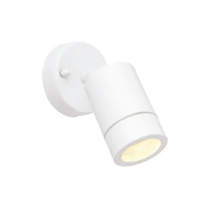 Saxby 75443 Palin 1lt spot wall IP44 7W Gloss white paint & clear glass 7W LED GU10 (Required)