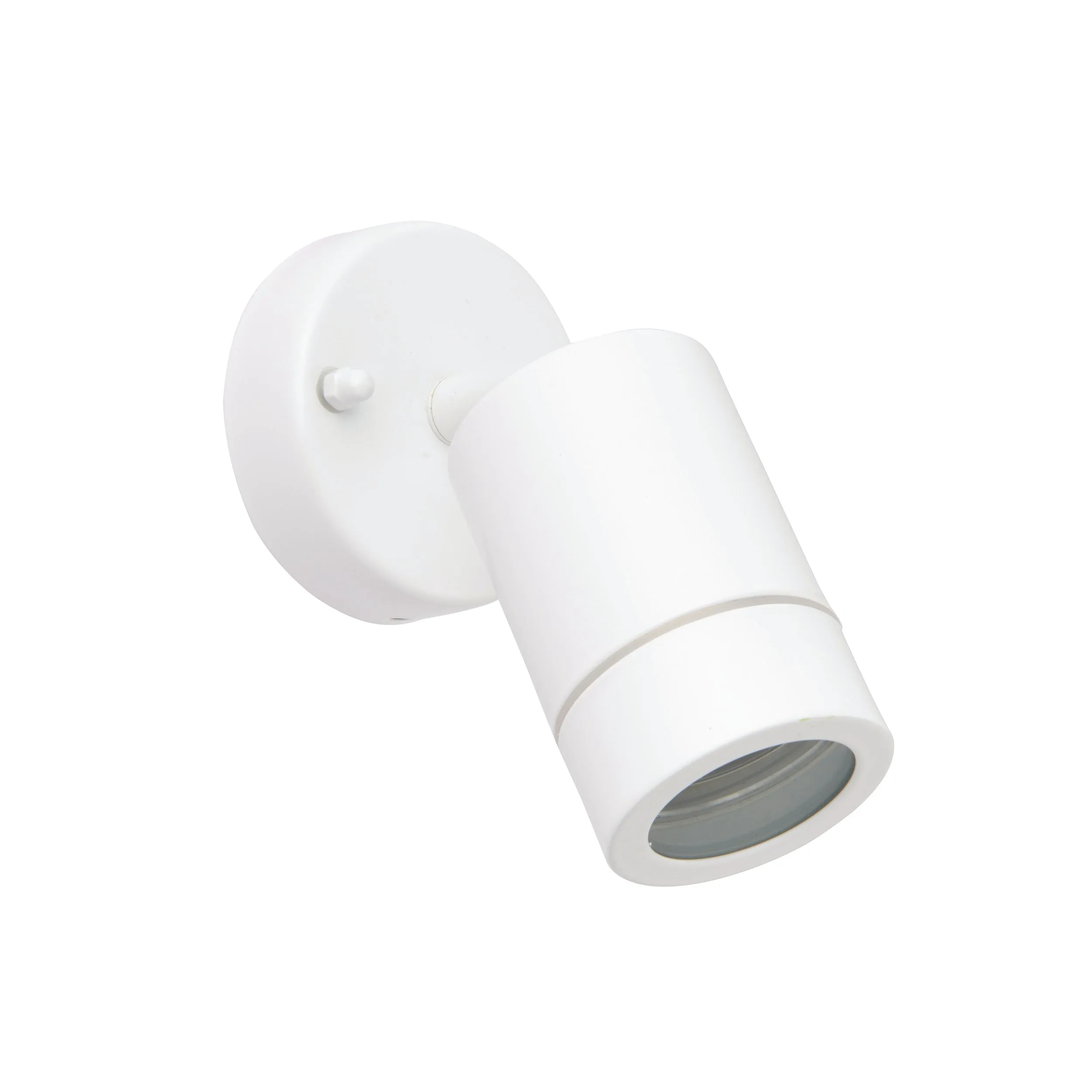 Saxby 75443 Palin 1lt spot wall IP44 7W Gloss white paint & clear glass 7W LED GU10 (Required)