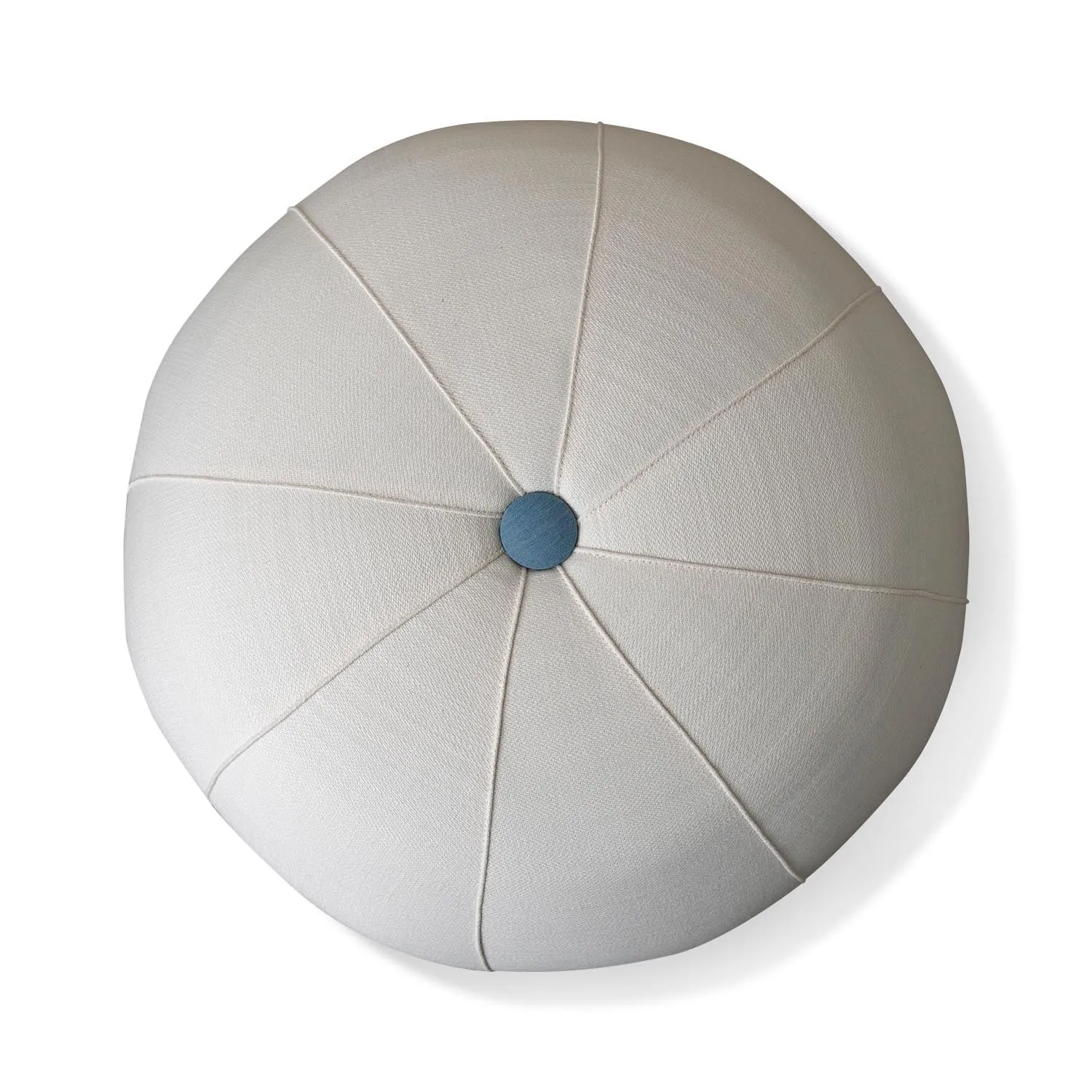 Seabrook Medicine Ball Ottoman in Fresno Alabaster Button in Davenport Blue