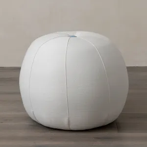 Seabrook Medicine Ball Ottoman in Fresno Alabaster Button in Davenport Blue