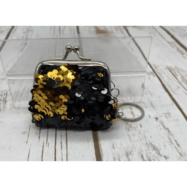 Sequin coin bag keychains