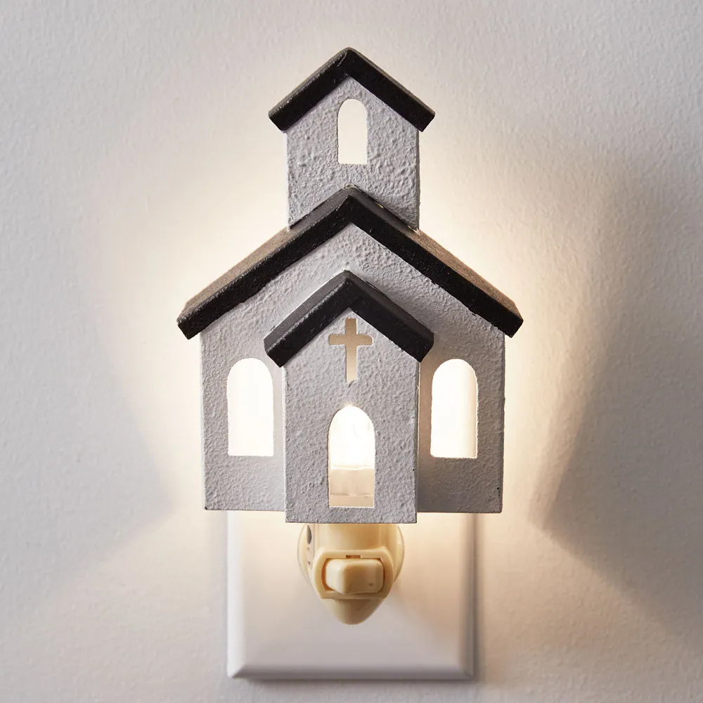 Set of 4 Charming Church Night Lights