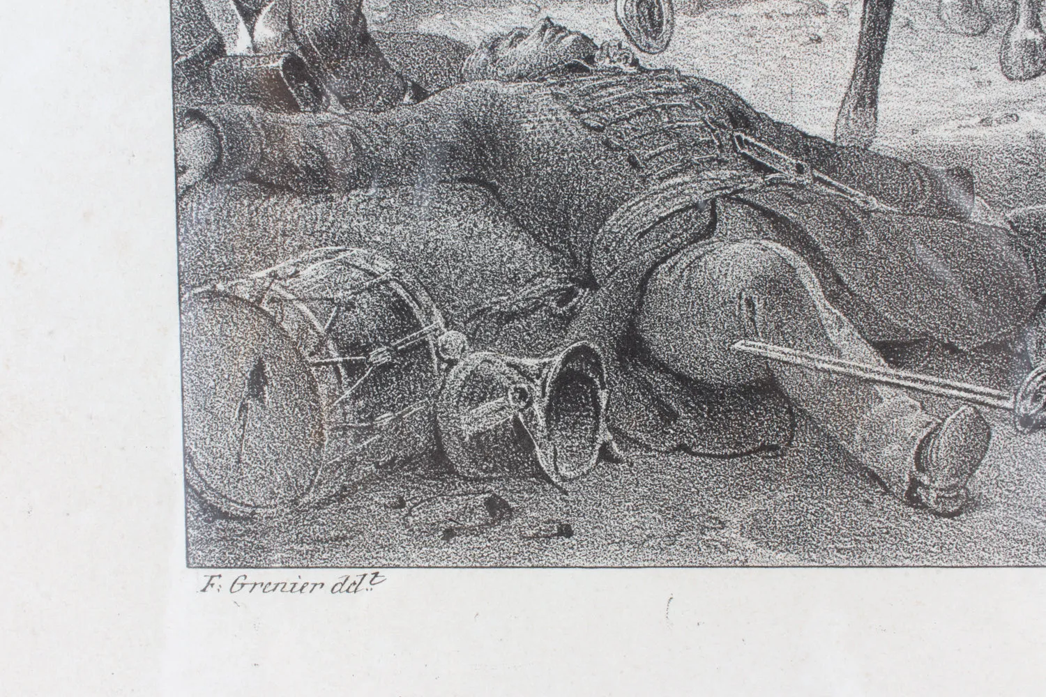 Set of 4 Napoleonic Military Etchings in Gilt Frames found in France