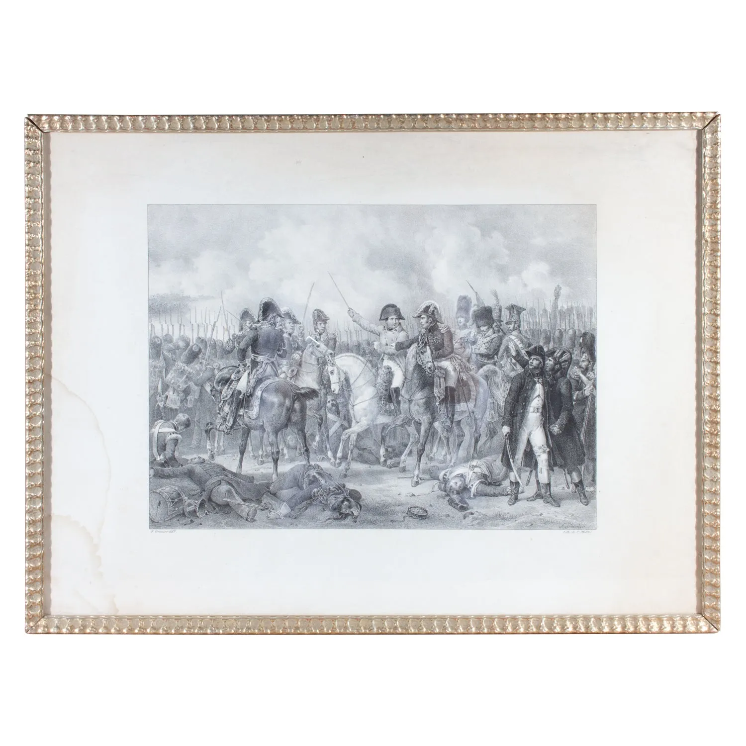 Set of 4 Napoleonic Military Etchings in Gilt Frames found in France